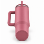 Voprel Pink Coffee Tumbler with Handle, Lid and Straw